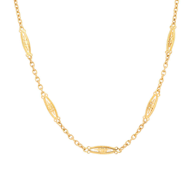 Collier vintage maille filigrane or jaune 19.04g Comme neuf -  reconditionné disponible sur Gemme Les Bijoux